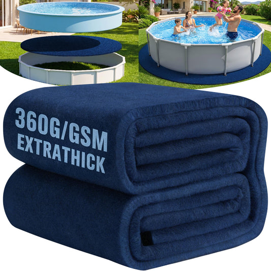 15FT Round Heavy Duty Pool Liner Pad Above Ground,[2026 New Pool Pad 360G/M² Thicker]Under Pool Padding,Pool Mats for Pool Bottom,Above Ground Pool Underlayment,Prevents Puncture&Extends Liner Life