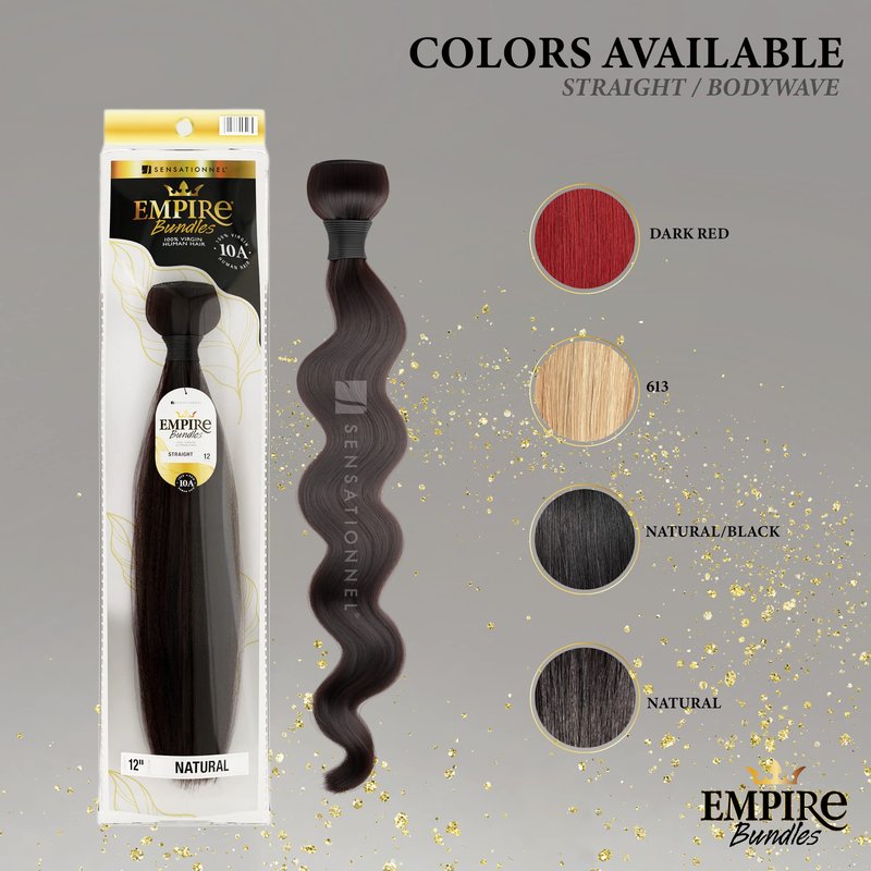 Sensationnel Empire bundles- body wave 10a tangle shed free human hair for weaving and sew in styles - 1 pack (18 inch, NATURAL)