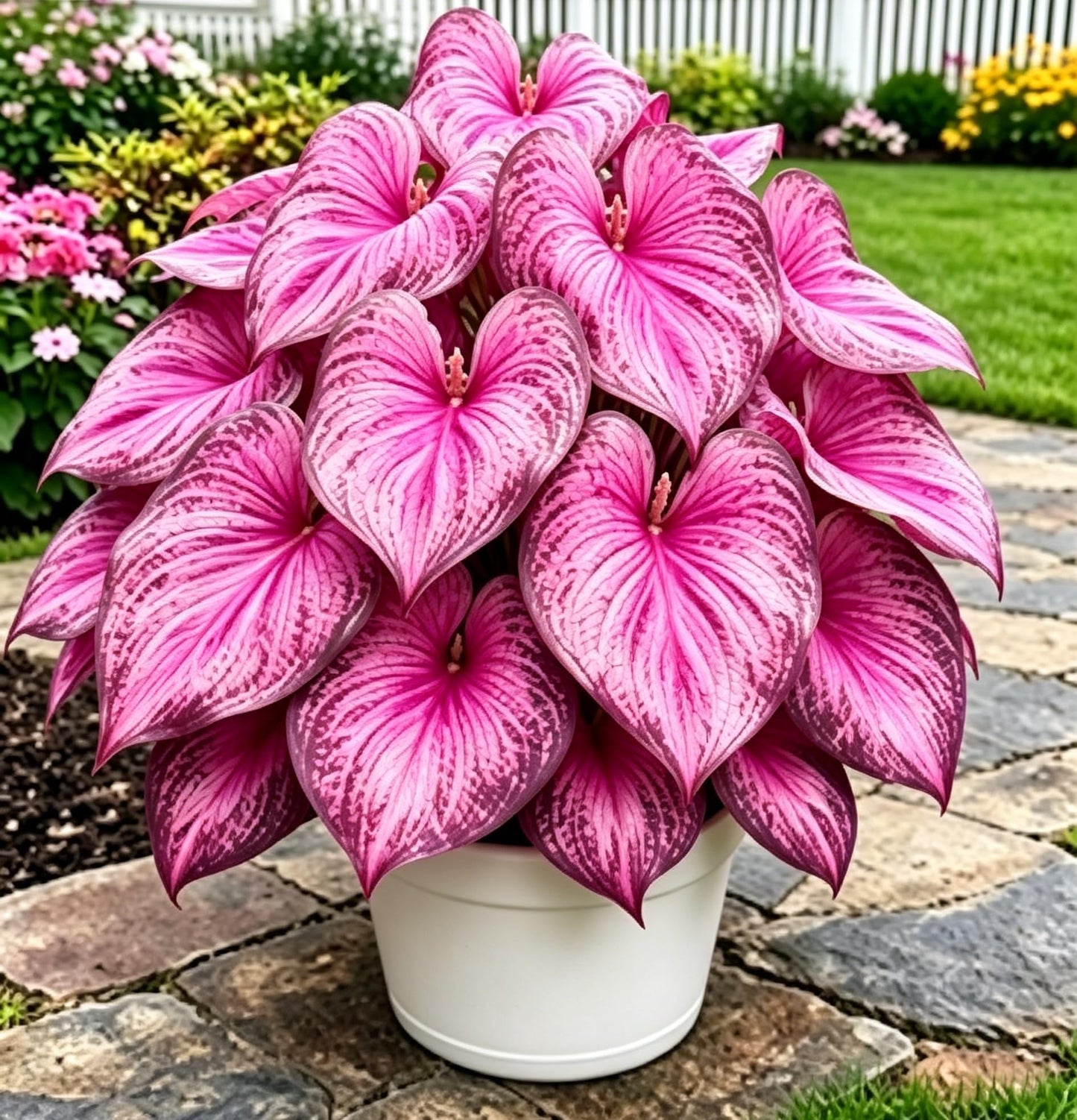 Caladium Seeds, Elephant Ear, 500+ Perennial Plant Seeds, Stunning Colorful Heart-Shaped Leaves - Fast Growing, for Pots, Planters, Gardens & Landscaping (Purple)
