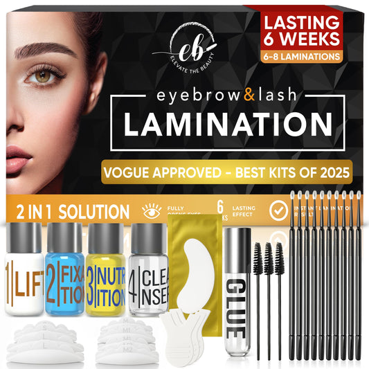 Elevate the Beauty Lash and Eyebrow Lamination Kit | Brow and Lash Lamination Kit | 2-in-1 Professional Brow Lamination Kit for DIY & Salon Use | Fuller Brows & Lifted Lashes up to 8 Weeks