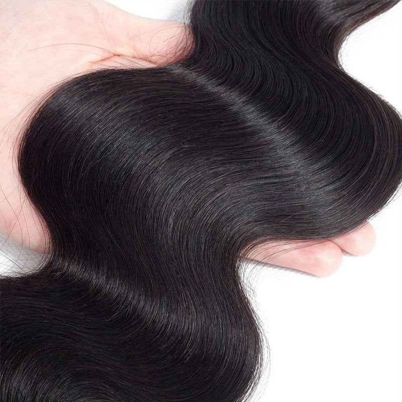 AnJudyReid 12A Human Hair Bundles 10 12 14Inch Body Wave Bundles Human Hair 100% Unprocessed Brazilian Virgin Hair 3 Bundles Human Hair Extensions Natural Black Color