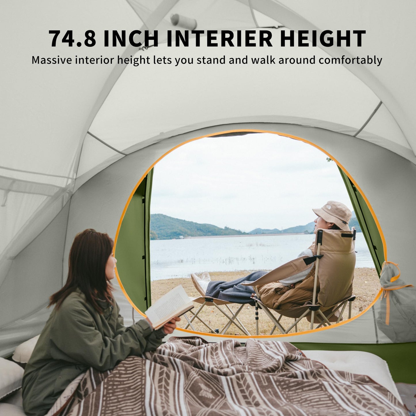 Naturehike KOTA 4-6 Person Camping Tent, Double Layer Waterproof 4 Person 6 Person Tents for Camping, Large and Tall Family Tent with Vestibules