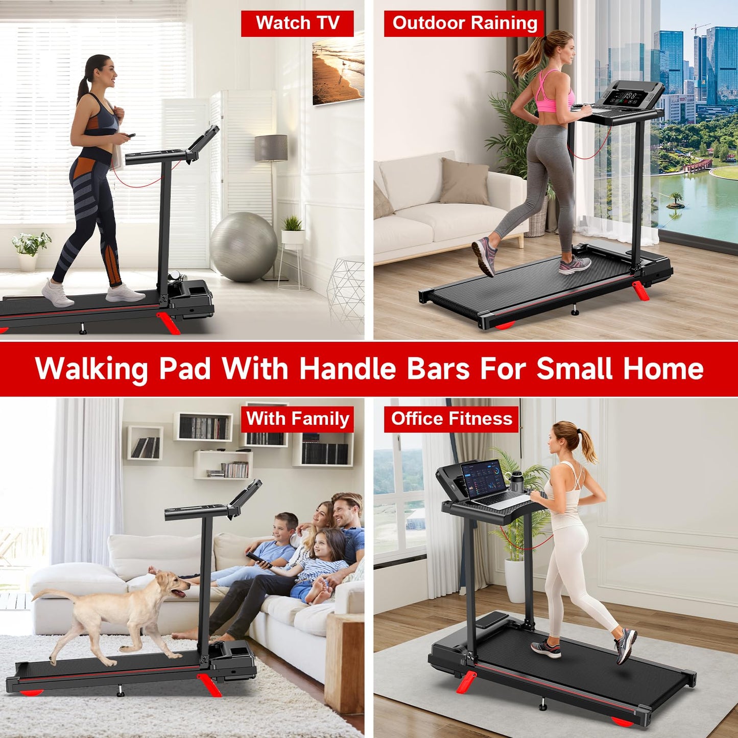 9% Incline Walking Pad with DEST, Foldable and Compact Treadmill for Home Small,Portable Treadmill with Removable Computer Desk,Folding Design with 320LBS Weight Capacity and LED Display(L)