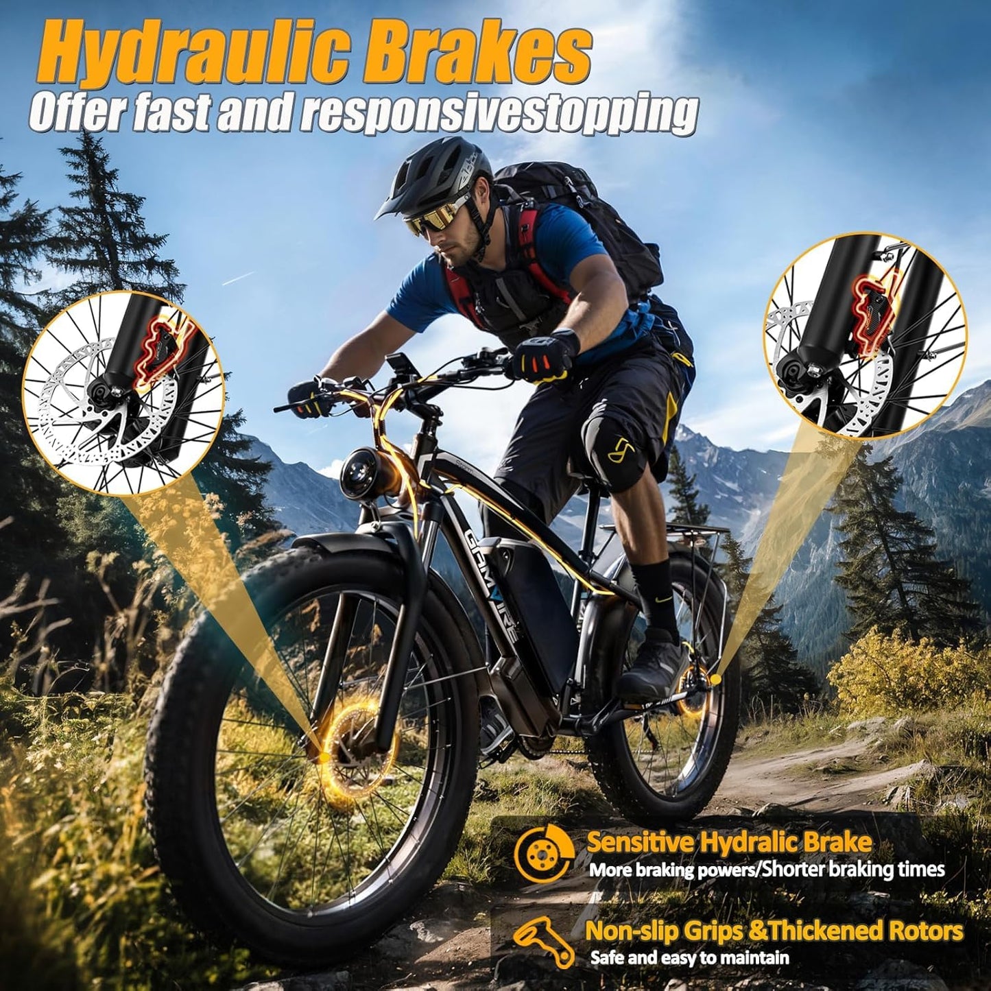 (24" V7 White) 52V 19.2Ah Battery Electric Bike for Adults, 1500W Peak 2000W EBike Up to 36 MPH and 70 Miles, Hydraulic Disc Brake, 21-Speed Off Road Snow Mountain Pedal Assist Fat Tire Fast E-Bike