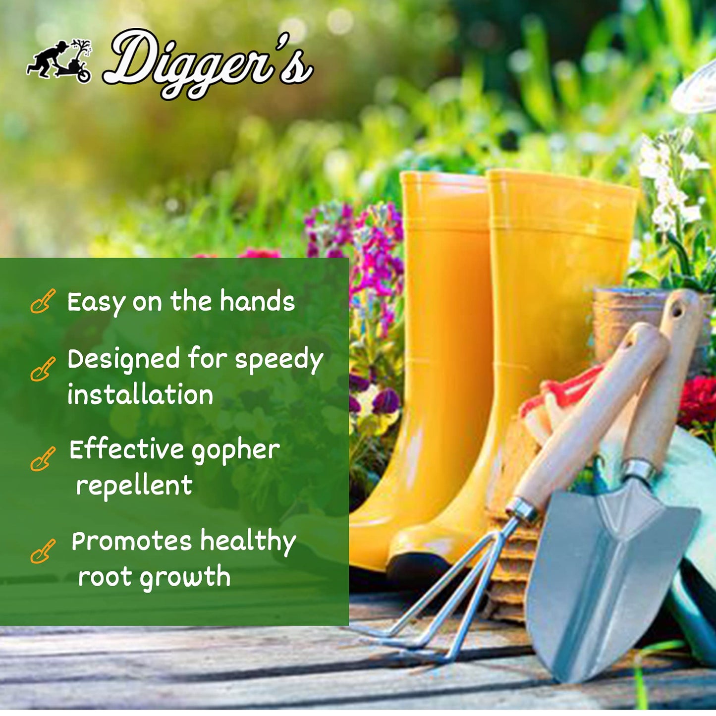 RootGuardTM Digger’s 5-Gallon Root Guard Speed Baskets for Plants, Control Gopher for Efficient Planting (Pack of 2)