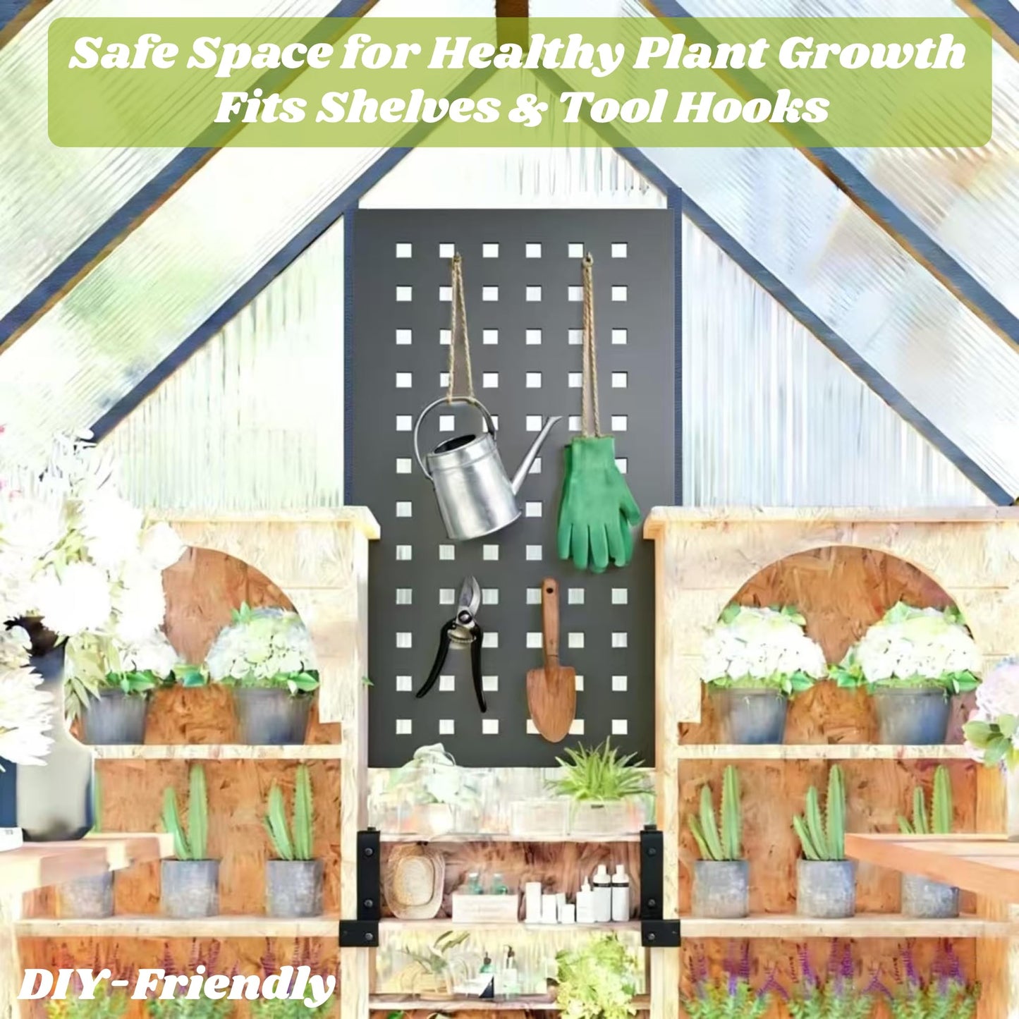 Jiliusure 6 x 6 FT Greenhouse for Outdoors, Polycarbonate Greenhouse with Quick Setup Structure and Roof Vent, Aluminum Large Walk-in Green House for Outside Garden Backyard, Charcoal Black