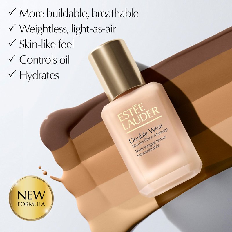 Estée Lauder Double Wear Stay-in-Place Foundation Makeup | 36-Hour Long-Wear Matte Foundation, 1 Fl Oz, 6W1 Sandalwood