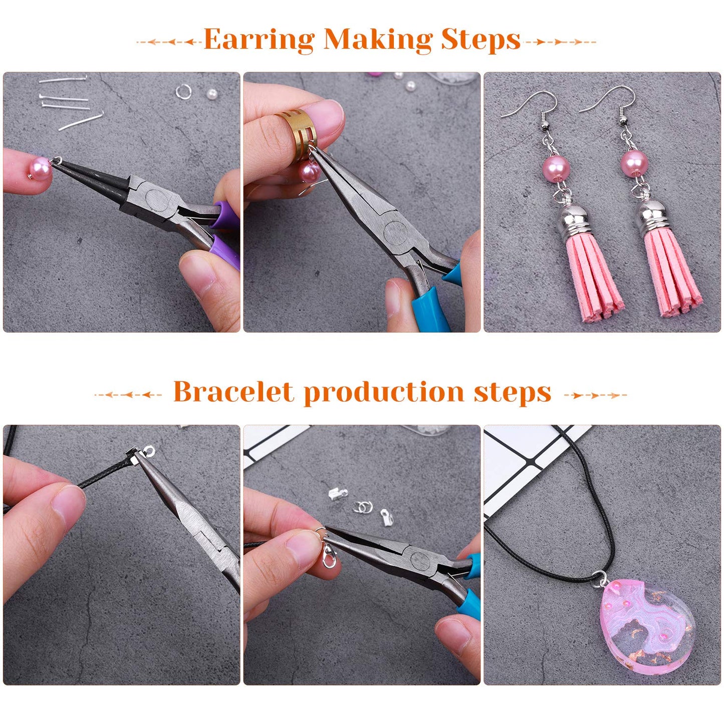 PAXCOO Jewelry Making Supplies Kit, Jewelry Making Kit with Jewelry Making Tools, Jewelry Wires and Jewelry Findings for Jewelry Making, Repair and Beading