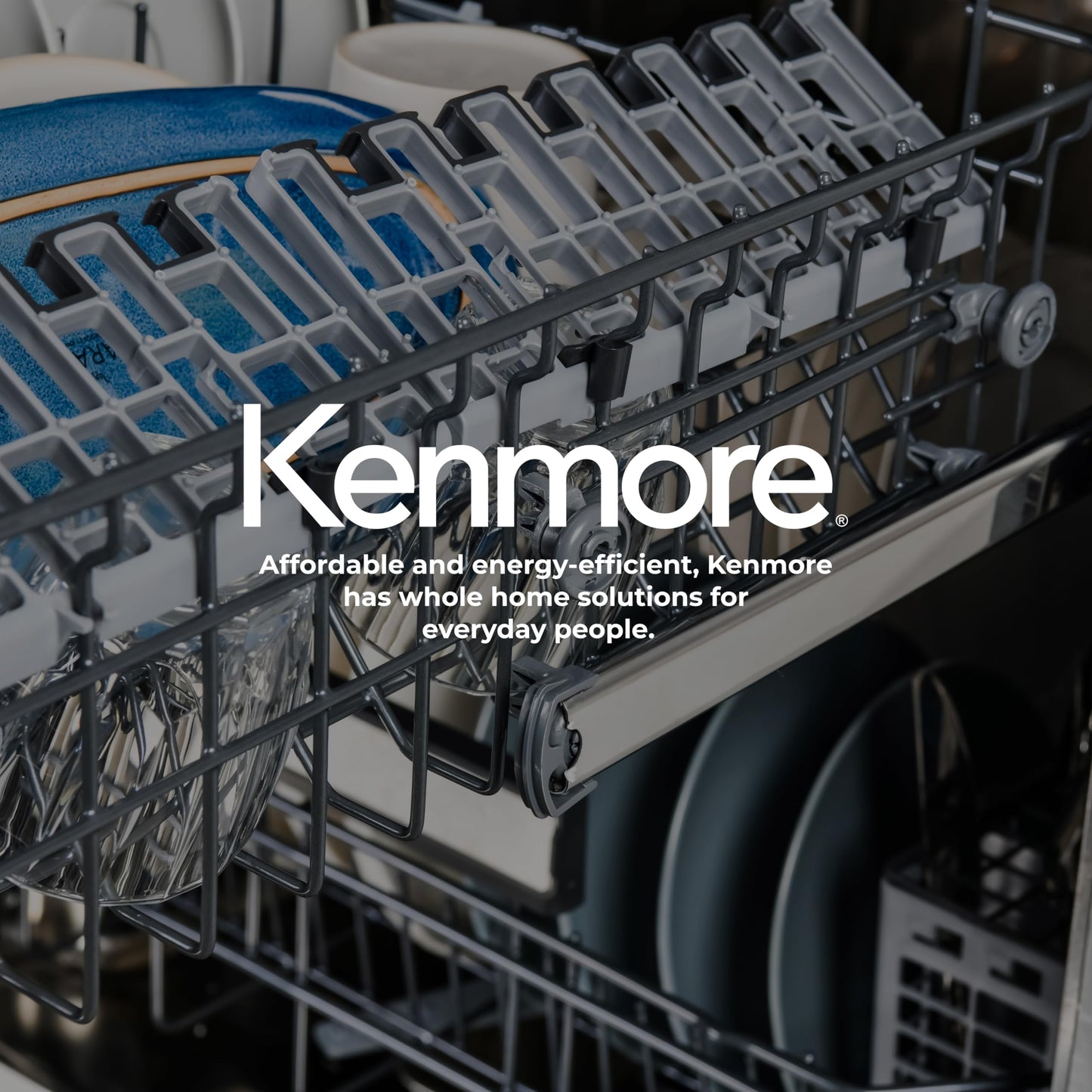 Kenmore 24" Built-In Dishwasher - UltraWash Plus, EasyFlex Third Rack, TurboDry, SmartWash & Reach-Thru Handle - 15 Place Settings - 45 DBA - ENERGY STAR Certified - Stainless Steel