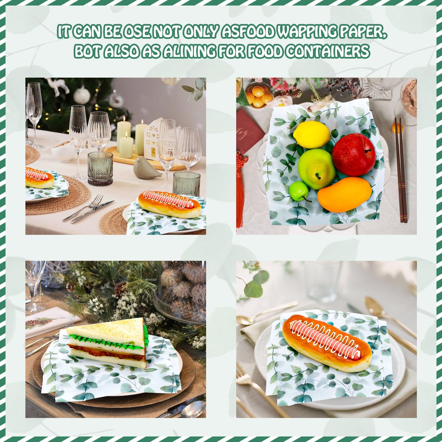 150Pcs Eucalyptus Deli Paper, 9.8 x 8.3inch Eucalyptus Proof Food Deli Paper Sandwich Wrap Paper Grease Resistant Paper Liners Greaseproof Food Wax Paper for Home Kitchen