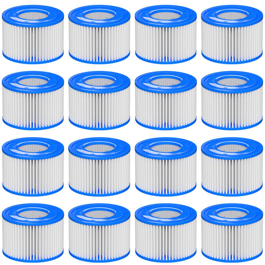 Macaberry Type Ⅵ Hot Tub Spa Filter Replacement Compatible with Lay-Z-Spa, Coleman SaluSpa 90352E 58323, Inflatable Hot Tub, Swimming Pool Pump Filter Type Ⅵ Cartridge, 16 Pack