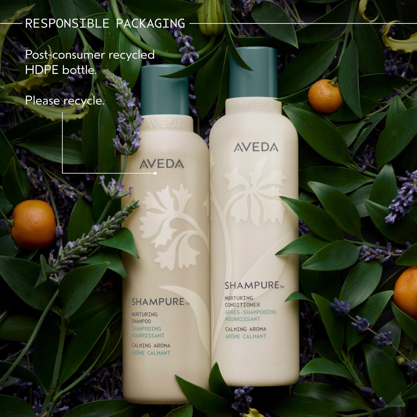 Aveda Shampure Nurturing Shampoo & Conditioner Duo | Daily Shampoo & Conditioner for Normal, Fine to Medium Hair |96%+ Naturally Derived*| Calming Aroma of Lavender & Ylang Ylang |Full Size