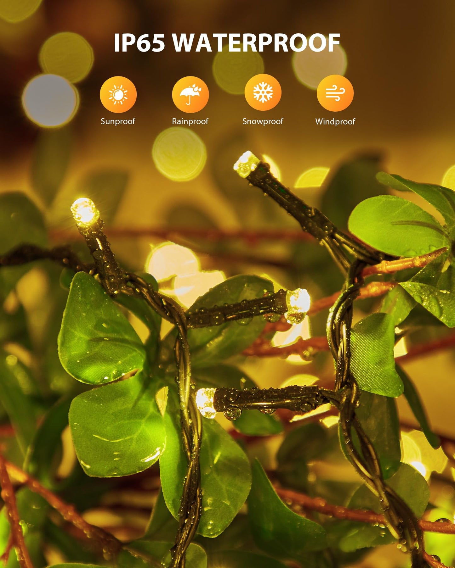 Brightown 2 Pack Solar String Lights Outdoor Waterproof, 92Ft 240 LED Solar Lights Outdoor with 8 Modes, Outdoor Light Solar Powered for Patio Yard Tree Garden Party Decorations, Warm White