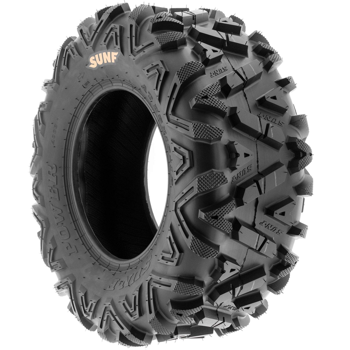 Set of 4 SunF Power.I ATV UTV all-terrain Tires 25x8-12 Front & 25x10-12 Rear, 6 PR, Tubeless A033