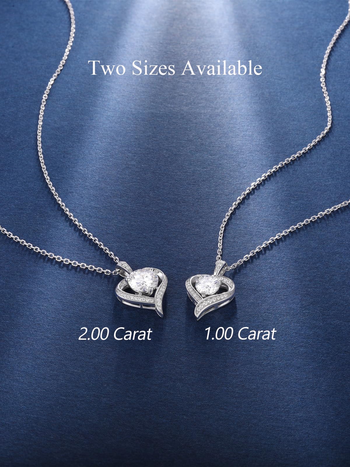 CYW 1 Carat Moissanite Heart Imitation Diamond Pendant Sparkle Gold Necklace for Women Wife 925 Sterling Silver