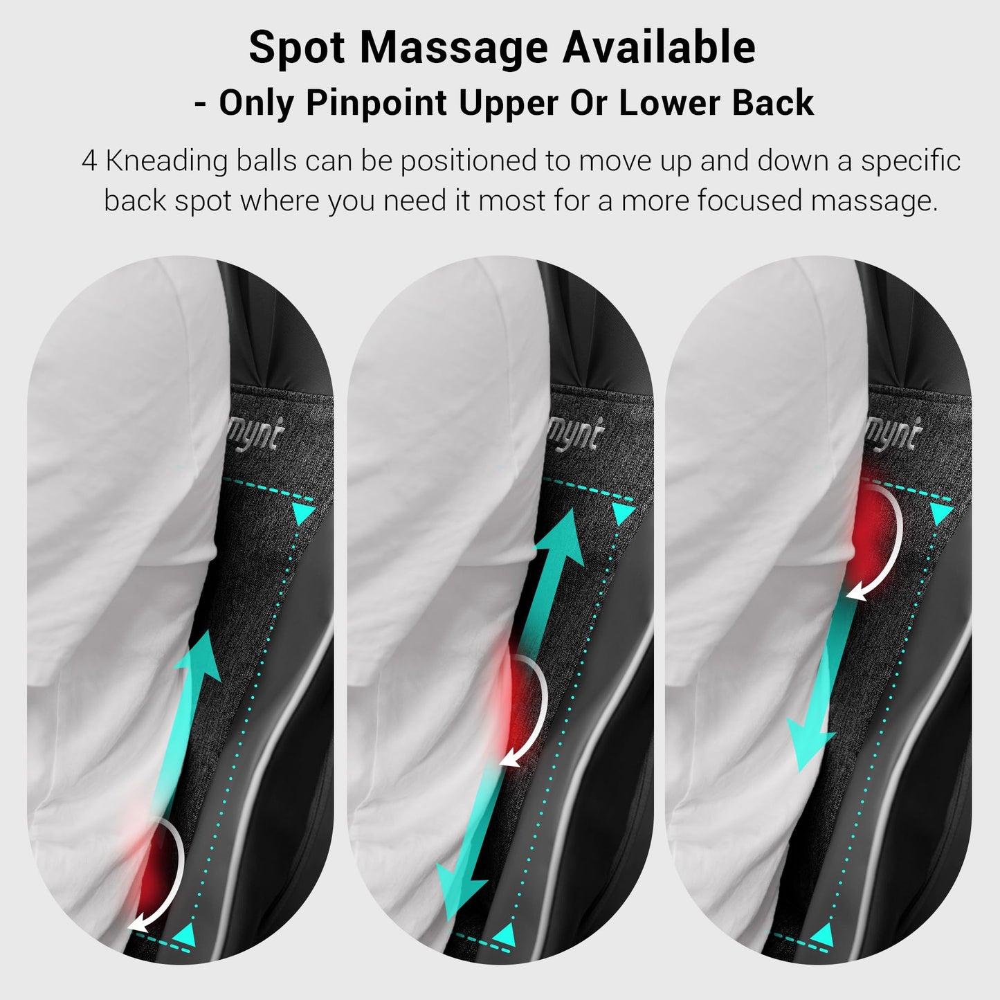 Mynt FSA Eligible HSA Approved Shiatsu Neck and Back Massager for Chair with 10 Deep Kneading Nodes, 2D & 3D Back Massage with Heat, Portable Spot Massage Chair Pad (Black)