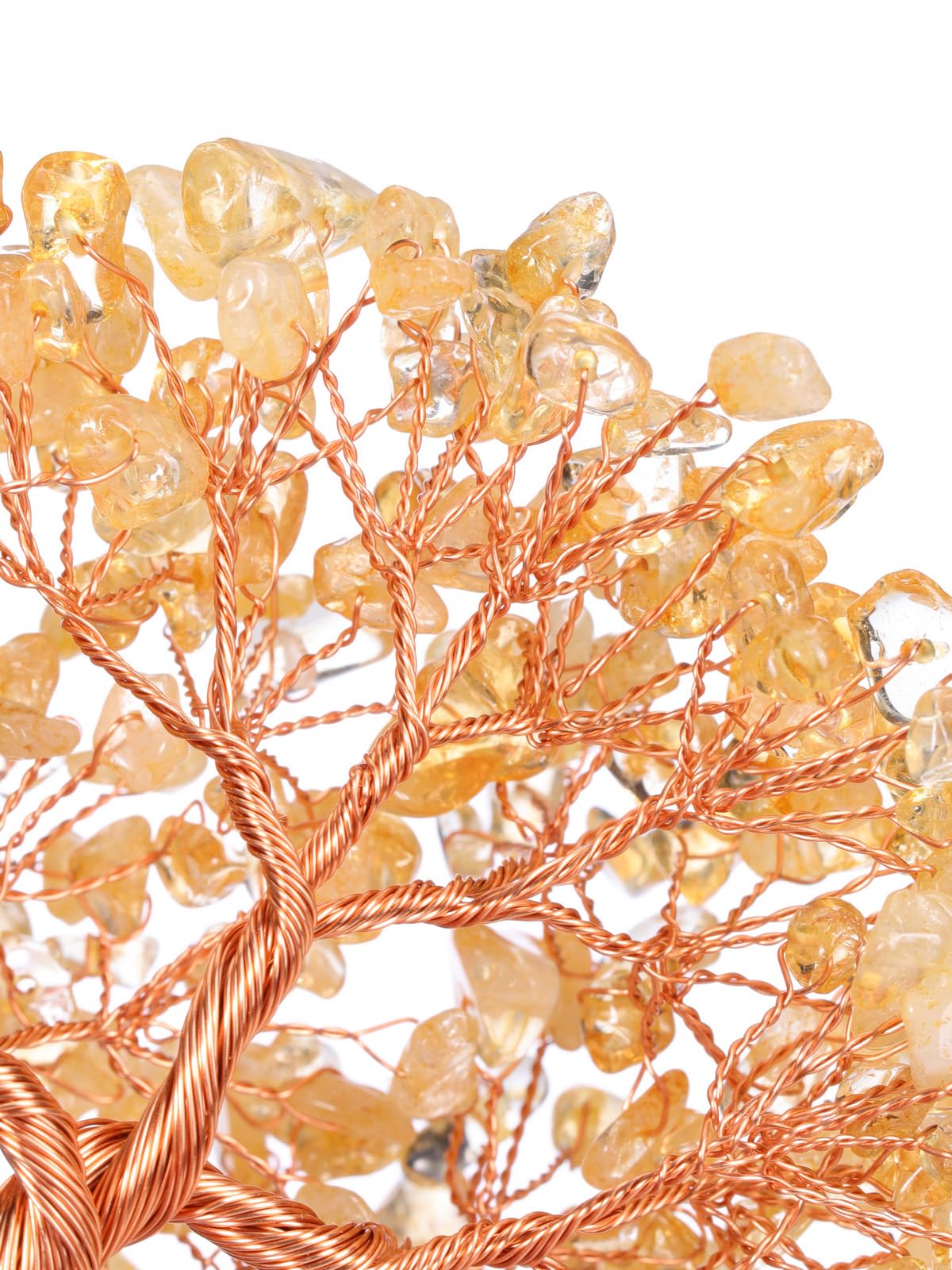 Jovivi Natural Citrine Healing Crystal Money Tree on Amethyst Cluster Geode Druzy Base Feng Shui Crystals for Home Office Desk Decorations, Wealth, Good Luck