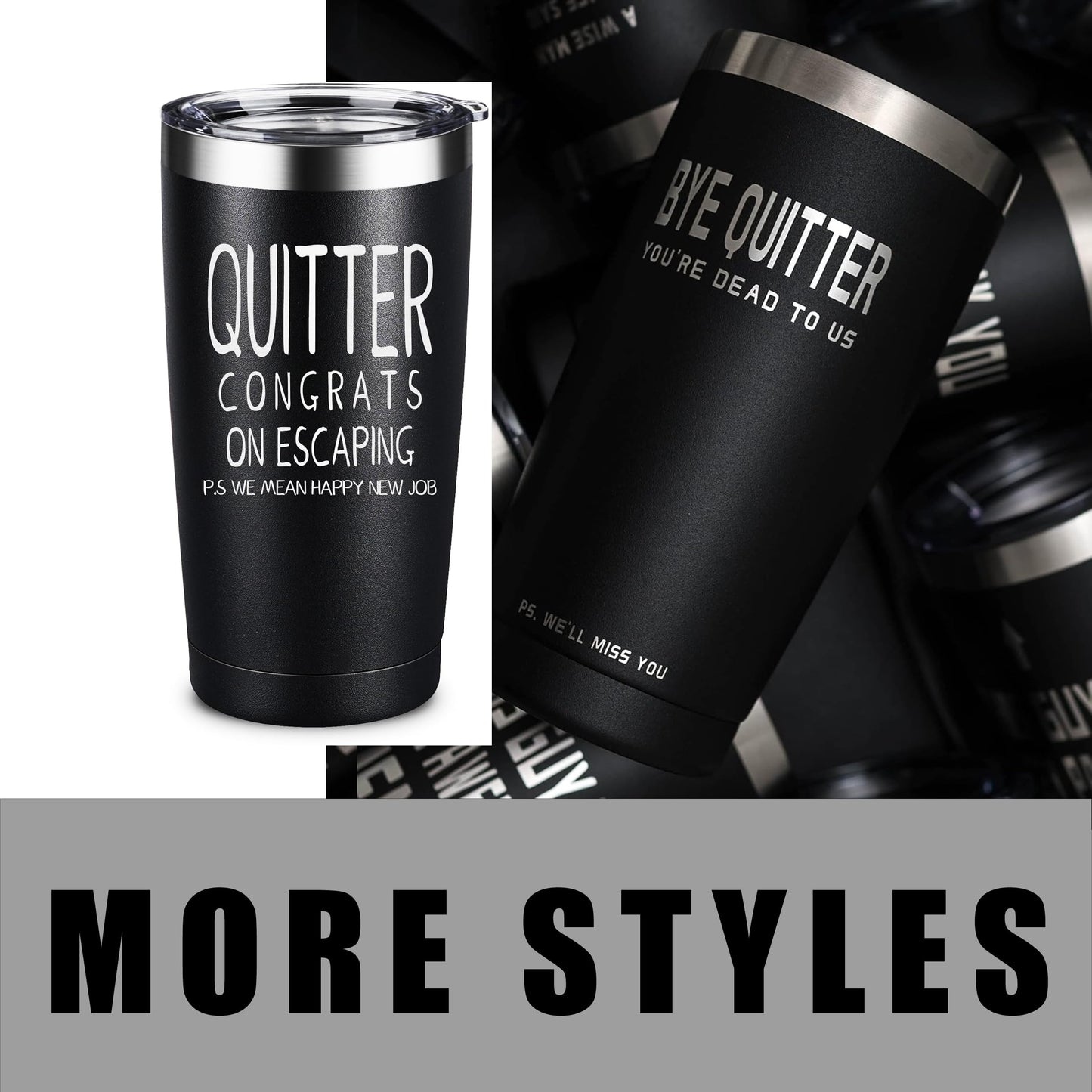ARIABLE Farewell Gifts for Coworkers - Coworker Leaving Gift for Women & Men - Going Away Goodbye Coworker New Job, Good Luck Gifts for Coworkers, Friends, Boss, 20oz Engraved Tumbler, Black
