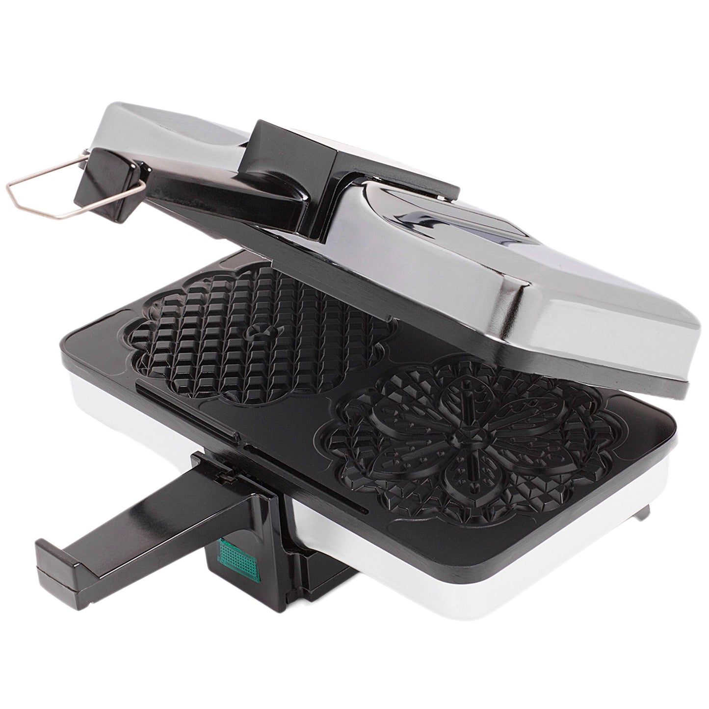 Pizzelle Maker- Nonstick Electric Holiday Baker Press Makes Two 5-Inch Cookies at Once- Christmas Baking Supplies for Party- Italian Dessert Treat Making with Recipe Guide- Cookie Swap Gift for Her
