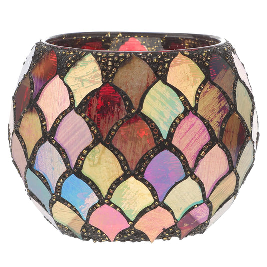 Abaodam Glass Mosaic Candle Holder 4 Inch Votive Tealight Stand Decorative Glass Bowl for Home Wedding Party Table Centerpiece