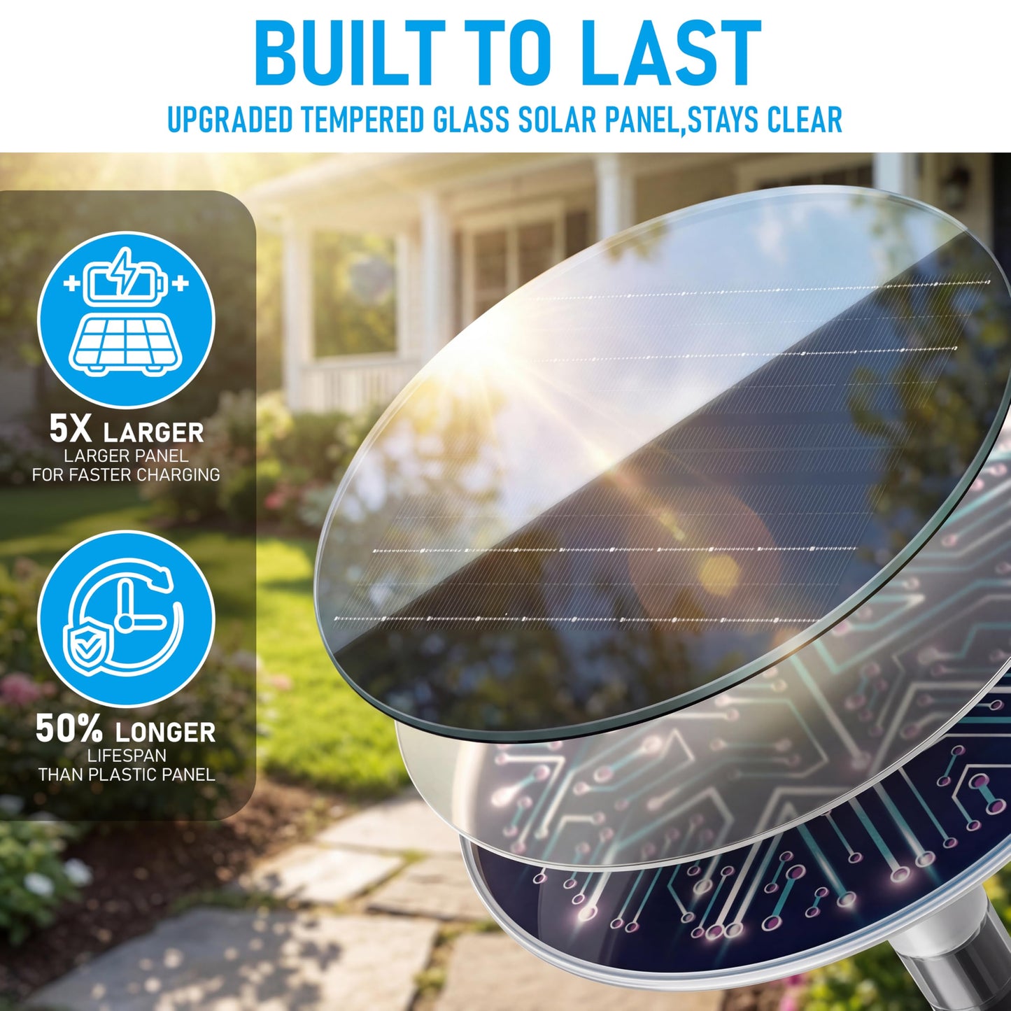 JOFIOS Solar Pathway Lights 4 Pack, 3 Color Modes, 200LM 58 LEDs Bright Landscape Lighting, 2000mAh Battery 10H+ Runtime, IP65 Waterproof Modern Walkway Lights for Garden Yard Driveway