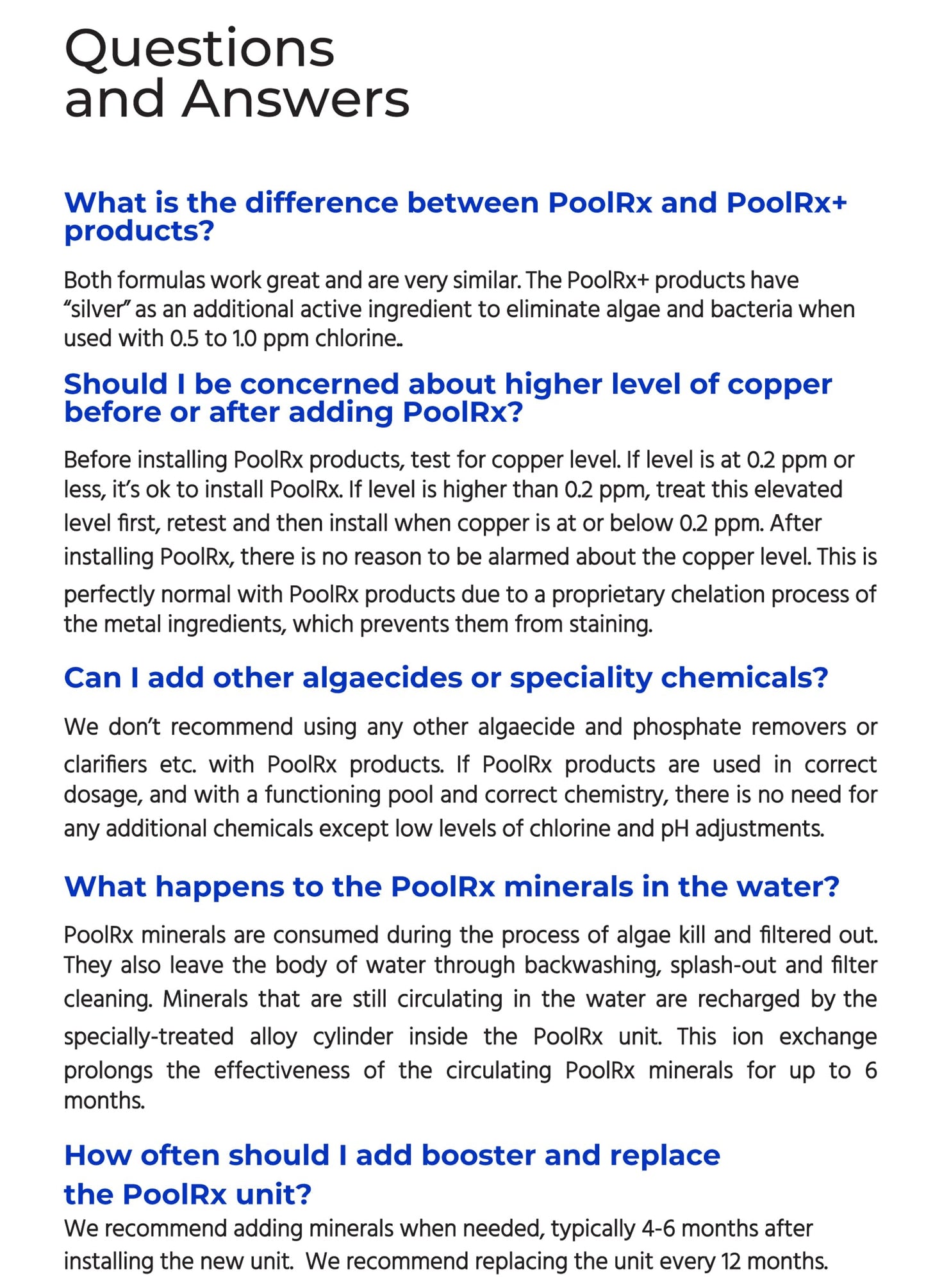 PoolRX+ Pool Unit 7.5k-20k gallons (4-Pack), Blue, (331003)