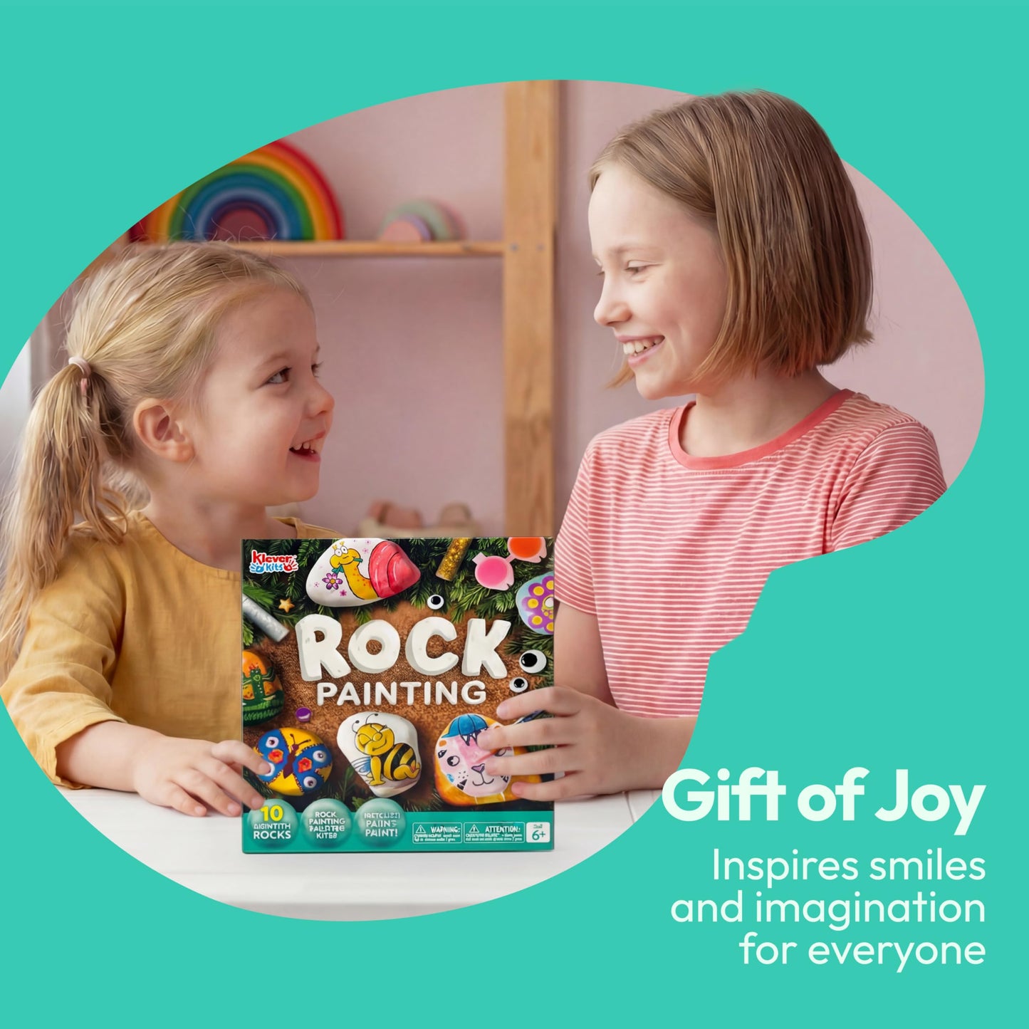 Rock Painting Kit for Kids, Arts and Crafts for Girls & Boys Ages 6-12, DIY Supplies for Painting Rocks, Easter Craft Kits Art Set, Toddler Birthday Christmas Presents, Family Indoor Activity