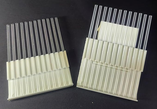 Pair of Honey Straw Filling Machine Extra Holder - Holds 12 Straws at once for Sealing - One with Built-in Stop and one for Freehand