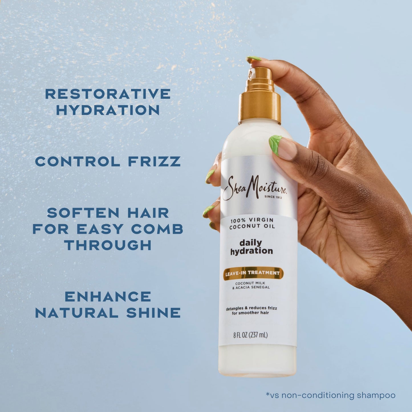 SheaMoisture 100 Percent Virgin Coconut Oil Leave-In Treatment, 8 Ounce, (Pack of 2)