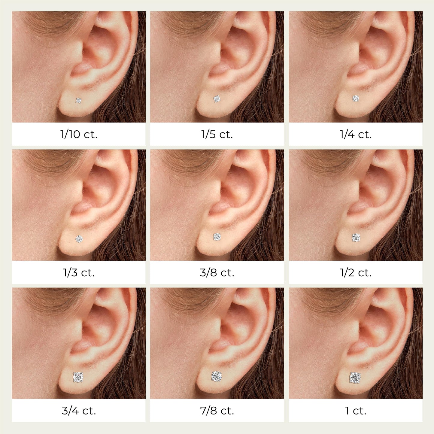 Gilded 1/5 ct. T.W. Round Lab Diamond Stud Earrings for Women | 925 Sterling Silver Studs | Hypoallergenic Fine Jewelry | 4-Prong Basket, Push Back Nut | SI1 Clarity, F Color, Round Cut