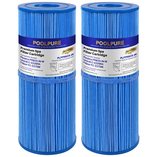 POOLPURE Antimicrobia PRB25-IN-M Spa Filter Replaces Unicel C-4326RA, Guardian 413-106, Filbur FC-2375M, 3005845, 17-2327, 100586, 33521, 25392, 817-2500, 5X13 Spa Filter, 2 Pack
