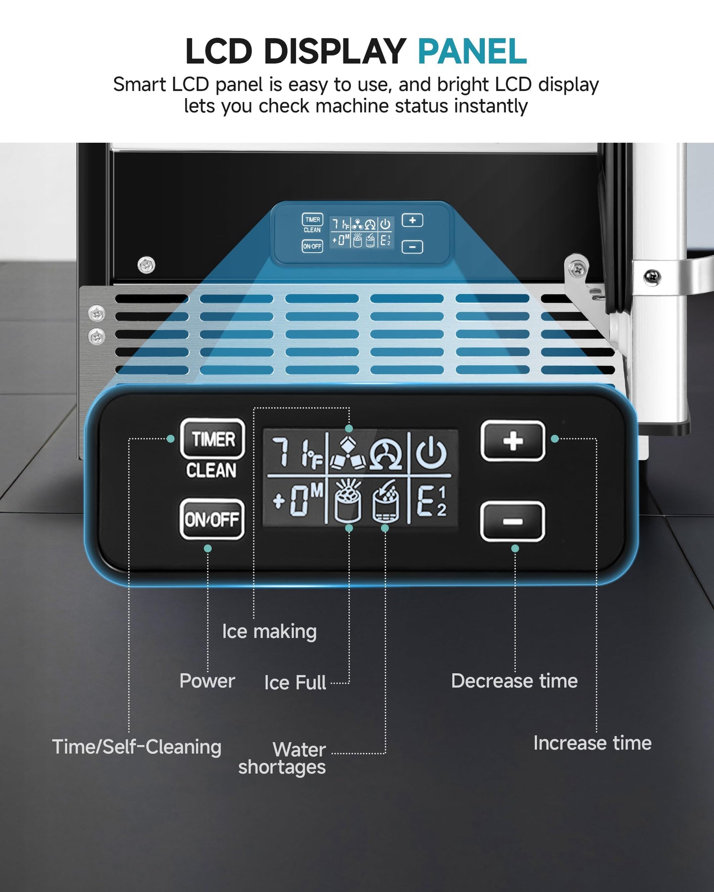 EUHOMY Under Counter Ice Maker with Drain Pump, 90 lbs/Day Ice Machine, Auto-Cleaning & 24H Timer, Stainless Steel Commercial Ice Maker with 24 lbs Storage for Home/Bar/Cafe/Restaurant