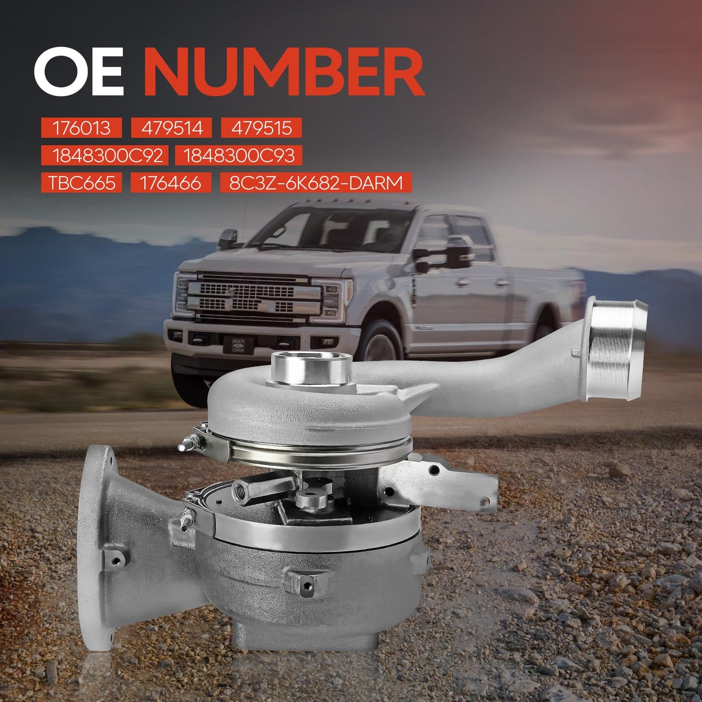 V2S Turbo Turbocharger Kit with Gasket High Pressure Compatible with Ford F-250/250/350/450/550 Super Duty 2008-2010, 6.4L Powerstroke, Replace# 1848300C92,1848300C93