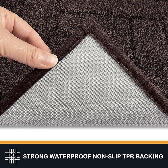 PURRUGS Dirt Trapping Door Mat 24" x 59", Non-Slip Machine Washable Entry Rug, Dog Doormat, Indoor Front Door Mat, Super Absorbent Entryway Rug for Muddy Shoes & Paws, Brown