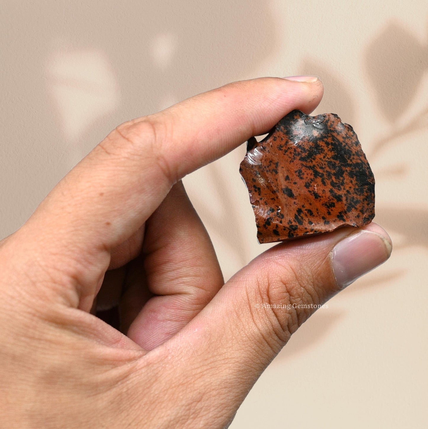 Amazing Gemstone Mahogany Obsidian Raw Crystals and Healing Stones, Natural Rocks for Tumbling and DIY Raw Stones and Crystals (1 Piece)
