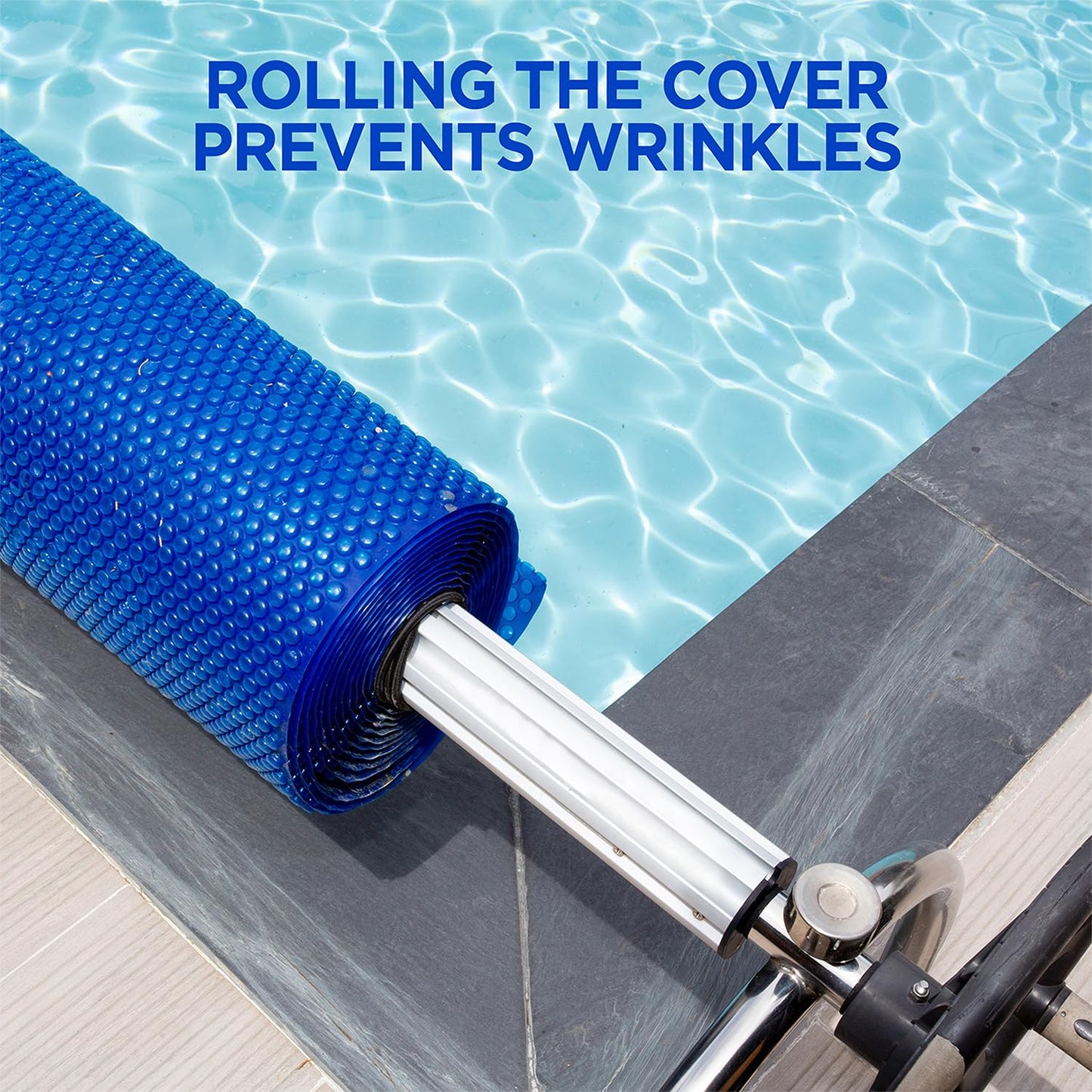 15' x 30' Rectangle Solar Cover for Inground and Above Ground Pools, 12 Mil - Premium Heavy Duty Solar Blanket for Above Ground Pool, Blue - Made in USA