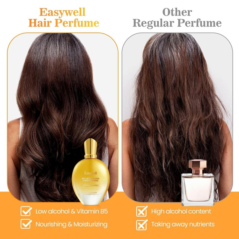 EASYWELL Leave In Conditioner Spray, Hair Perfume for Women, Hair Spray Women with Vitamin B5, Floral, Osmanthus Aroma, Violet Vanilla Orchid, 2.5 Fl Oz