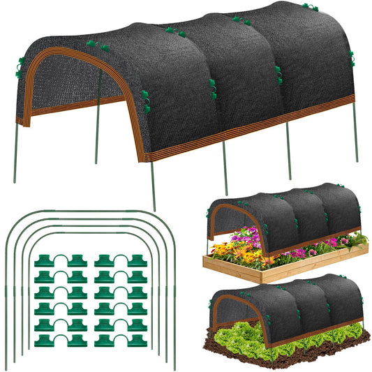 79"x40" Garden Shade Kit, 70% Garden Sun Shade Cloth with Hoops for Plants Heat Protection, Raised Garden Bed Shade Cover Plant Sun Shade for Outdoor Plants Vegetables