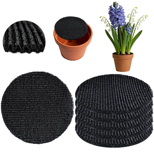 6Pcs 9inch Round Pot Mesh Drainage Discs Double Layer Plant Pot Hole Insert Pads Cutable Bonsai Pot Bottom Grid Mat Mesh Reusable for Indoor Outdoor Potted Plant Prevent Soil Loss Keep Roots Healthy