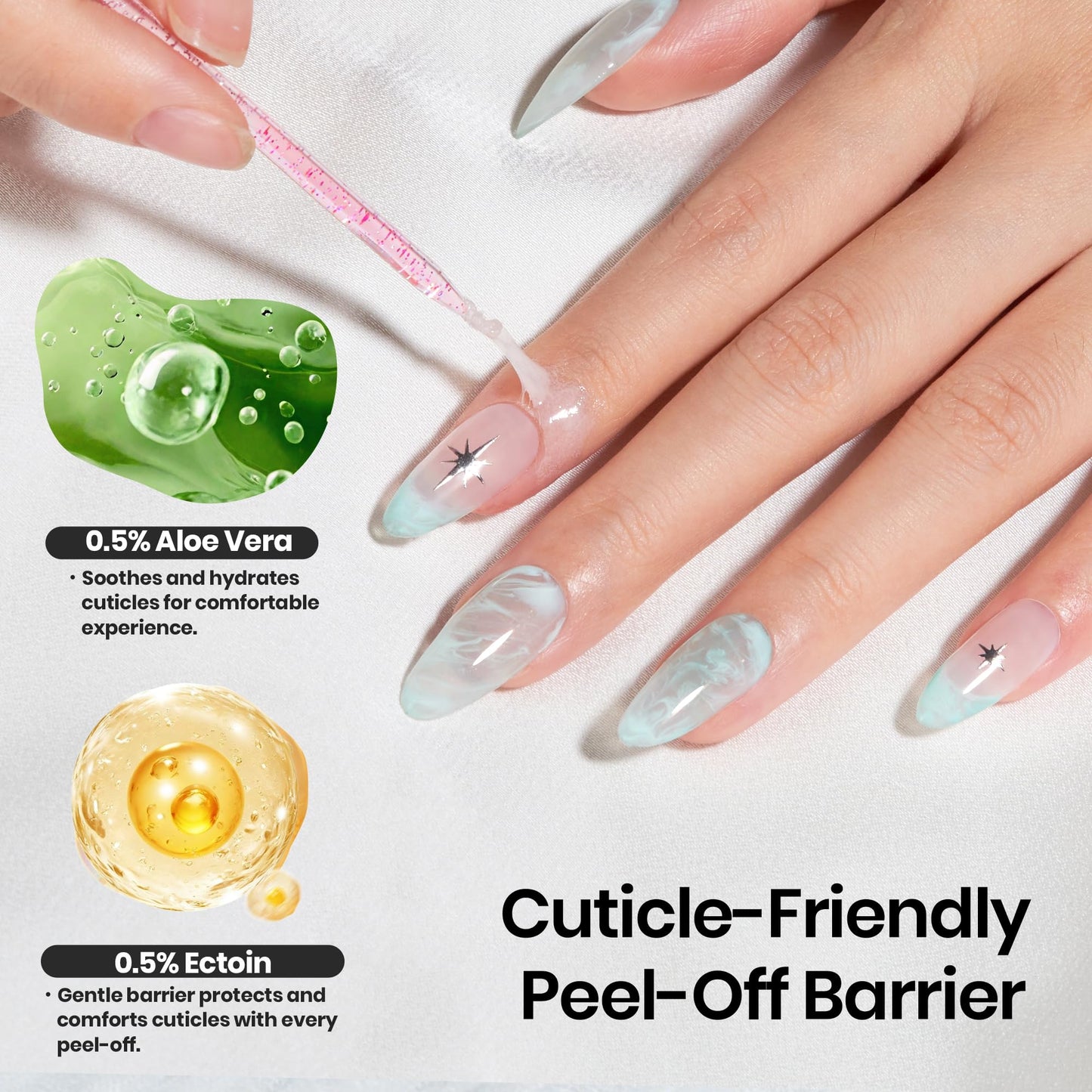 Beetles Nail Foil Glue Gel 2 Bottles 15ML with 20PCS Flower Butterfly and Metal Foil Stickers Set Nail Transfer Glues Manicure Art DIY Nail, LED Lamp Required Soak Off