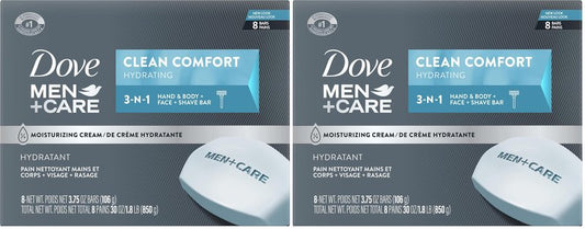 DOVE MEN + CARE Body and Face Bar To Clean and Hydrate Skin Body-and Facial Cleanser More Moisturizing Than Bar Soap 3.75 oz,(Pack of 16)