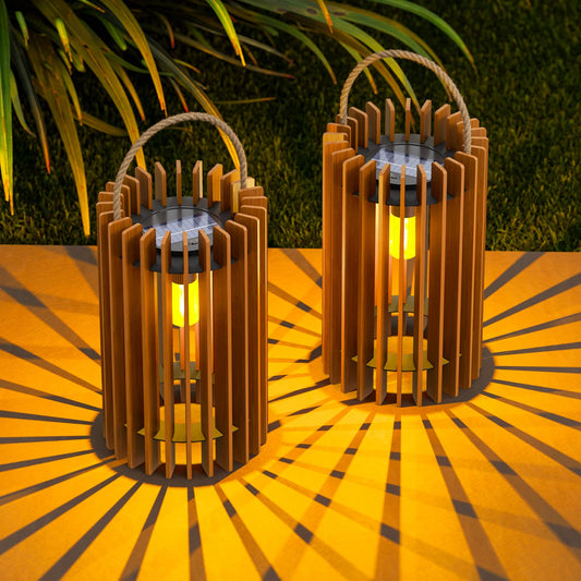 2-Pack Solar Lanterns Outdoor Hanging Portable Table Top Decorative Lamp DIY Lantern Lights Water-Resistant for Outside Patio Yard Garden Porch