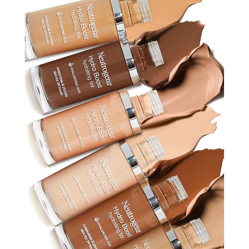 Neutrogena Hydro Boost Hydrating Tint Foundation - Lightweight Oil-Free Makeup with Hyaluronic Acid | 10 Classic Ivory, 1.0 fl. oz
