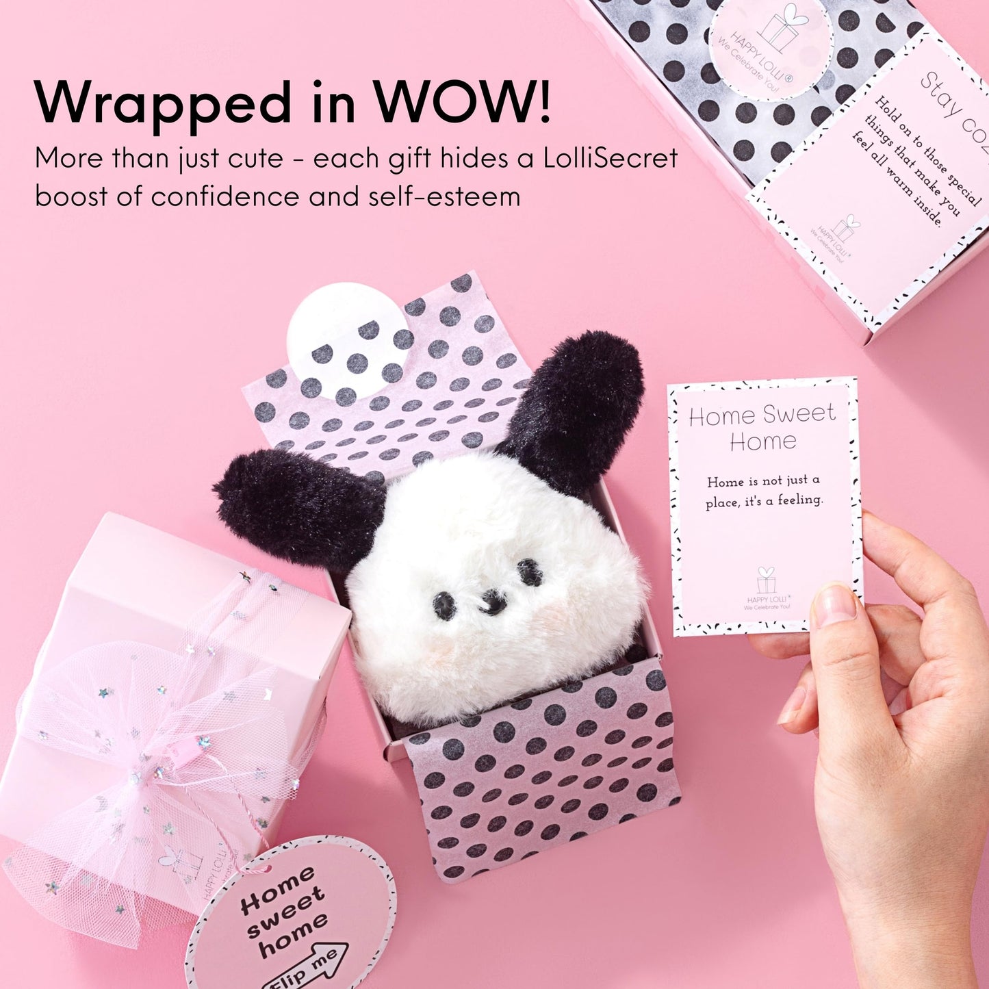 HAPPY LOLLI Pink LolliBox Gift Set for Tween & Teen Girls Ages 8–15, Birthday Gift Box, Ready-to-Gift Surprise Box with 8 Individually Wrapped Gifts & Empowering Challenges