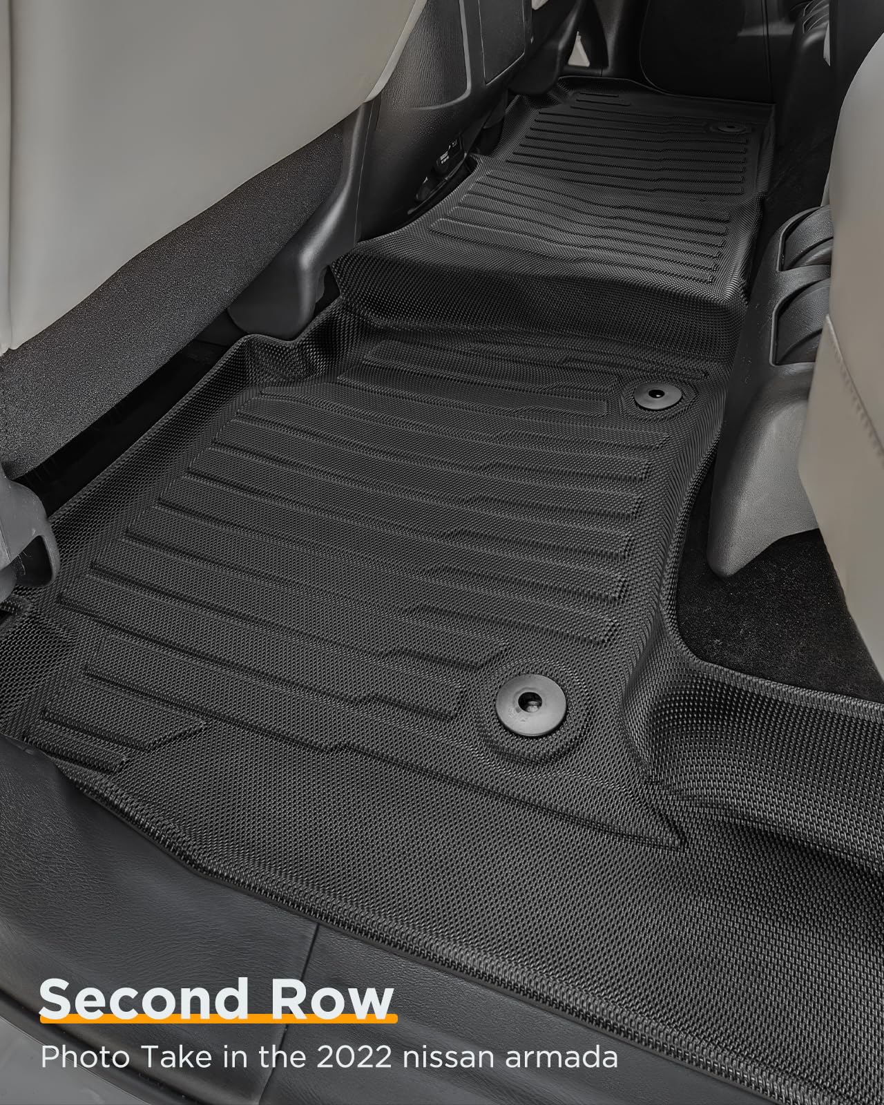 for Nissan Armada/Infiniti QX80 2019-2024 (7 Seats) Floor Mats Carpet Liner All Weather Protector TPE Anti-Slip Tech Mats for Nissan Armada/Infiniti QX80 2019 2020 2021 2022 2023 2024 Accessories