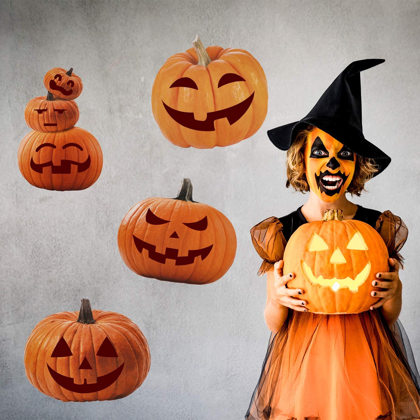 35 Pieces Large Pumpkin Cutouts Decoration Pumpkin Shape Cutouts for Fall Classroom Decor and Teacher Supplies Celebrations Halloween Thanksgiving Day Party Supply, 7 Designs