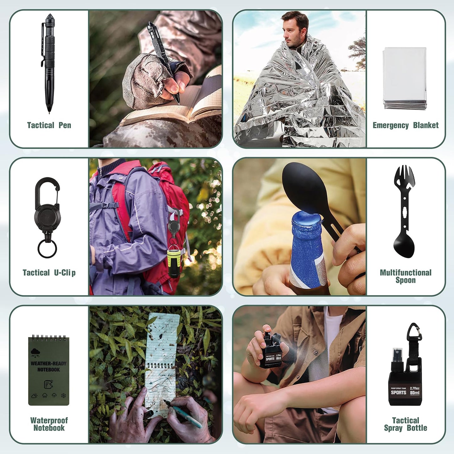 24-in-1 Professional Survival Kit, Emergency Multi-Tool Set for Camping, Hiking, Fishing & Hunting, Unique Birthday Gifts for Men, Dad, Husband, Outdoor Gear Gadgets