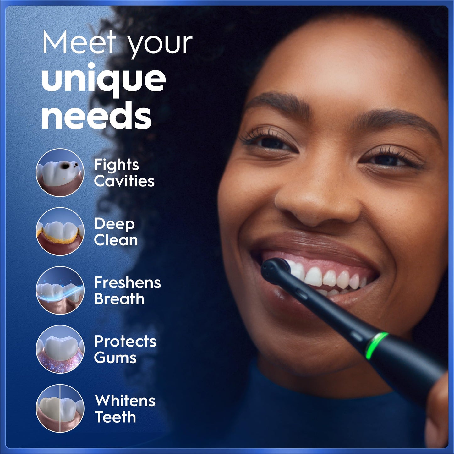Oral-B Rechargeable Electric Toothbrush, iO5 Limited Deep Clean & Whiten, 5 Cleaning Modes, Visual Pressure Sensor to Protect Gums, Travel Case, 3 Brush Heads, Black