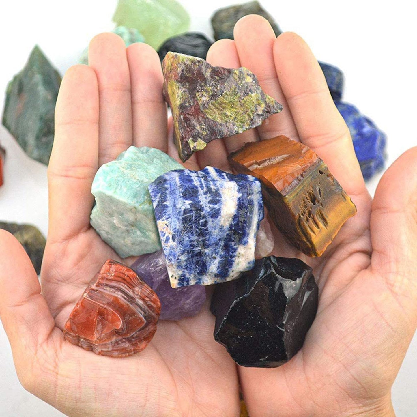 Tiger's Eye Raw Crystals Healing Crystals Natural Rough Stones 1.2-2" for Tumbling, Fountain Rocks, Yoga, Meditation, Polishin, Gift 40