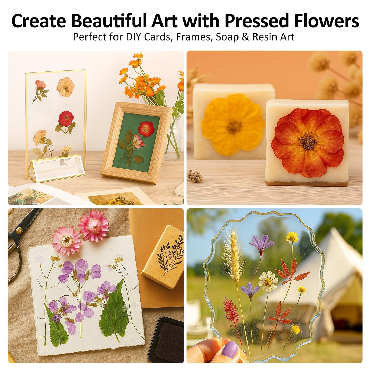 MeRGBWLife Flower Press - 11"x11" Wooden 10 Layer Flower Press Kit for Crafts Pressed Flowers & Plant Press, Scrapbooking, Bookmark Making, Wedding Bouquet Preservation, Dried Flowers